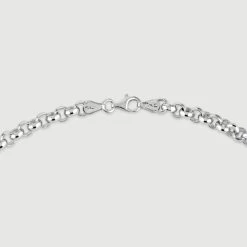 Sterling Silver 5mm Belcher Rolo Chain Necklace -Fashion Accessories Store 925 sterling silver belcher chain clasp grey tchbl5 2000q6