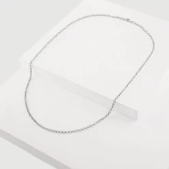 Sterling Silver 2.6mm Belcher Chain Necklace -Fashion Accessories Store 925 sterling silver belcher chain whole view grey tchbl26 2000q6