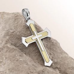 Gold Plated On Sterling Silver Cleche Cross Pendant 6 Gold Plated On Sterling Silver Cleche Cross Pendant -Fashion Accessories Store 925 sterling silver cross pendant gold on silver pe crs40 sg rock 2 up 2000