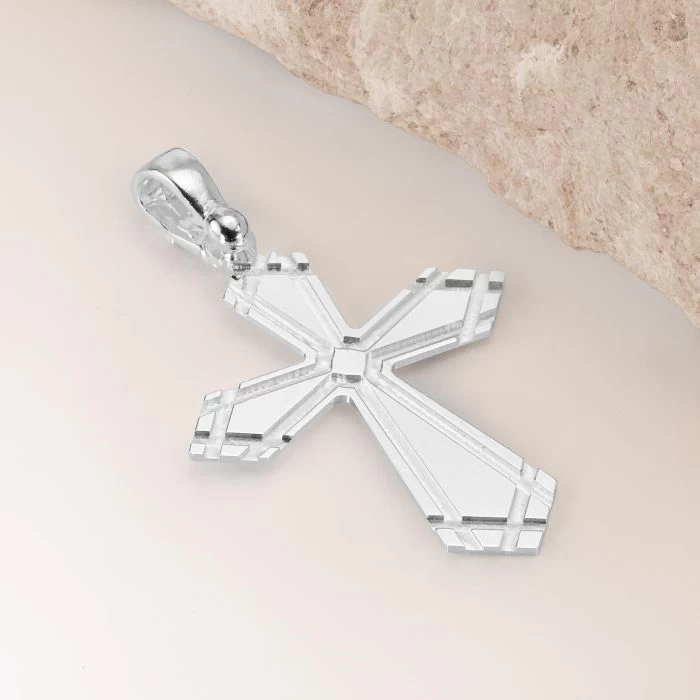 Sterling Silver Cross Byzantine Pendant 2 Sterling Silver Cross Byzantine Pendant - Image 2