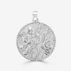 Sterling Silver Round St Christopher Pendant 24mm
