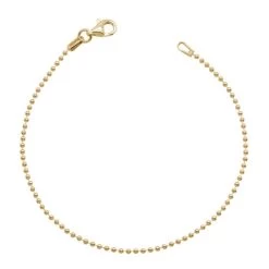 Yellow Gold Plated Sterling Silver 1.5mm Ball Bead Link Bracelet