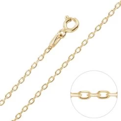 9ct Yellow Gold Plated 1.5mm Diamond Cut Cable Trace Chain Necklace
