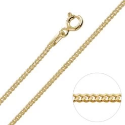 9ct Yellow Gold Plated 1.5mm Diamond Cut Curb Chain Necklace