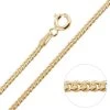 9ct Yellow Gold Plated 2mm Diamond Cut Curb Chain Necklace