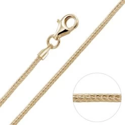 9ct Yellow Gold Plated 1.5mm Foxtail ChainNecklace