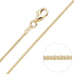 9ct Yellow Gold Plated 1.2mm Popcorn Chain Necklace