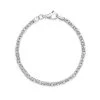 Sterling Silver 3.9mm Round Byzantine Bracelet