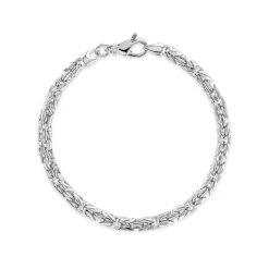 Sterling Silver 4.8mm Round Byzantine Bracelet
