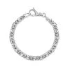 Sterling Silver 6.8mm Round Byzantine Bracelet