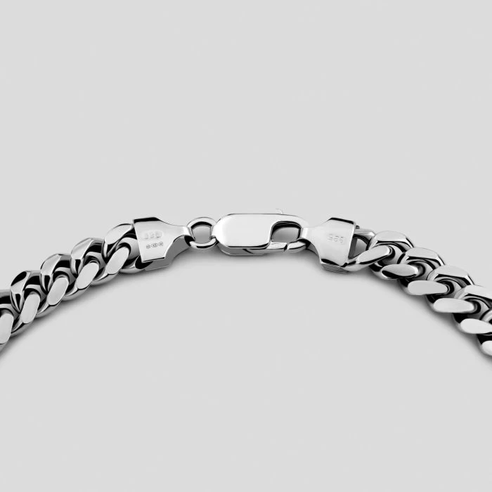 Sterling Silver 7mm Diamond Cut Cuban Chain Necklace 5 Sterling Silver 7mm Diamond Cut Cuban Chain Necklace - Image 5