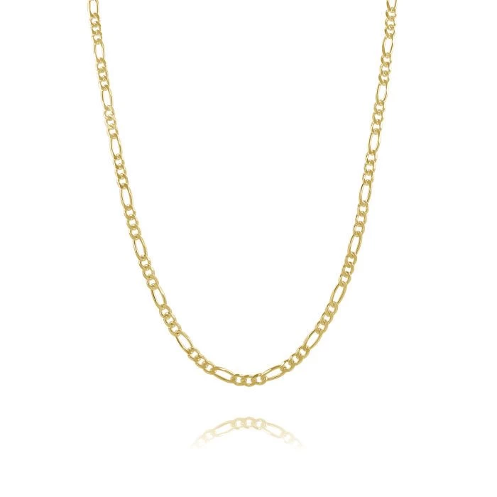 9ct Yellow Gold Plated 3mm Diamond Cut Figaro Chain Necklace 2 9ct Yellow Gold Plated 3mm Diamond Cut Figaro Chain Necklace - Image 2