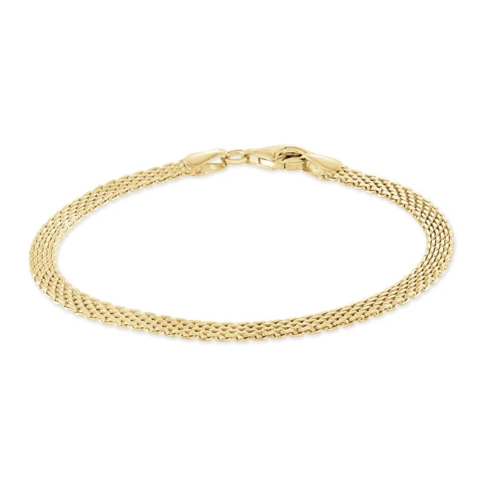 Yellow Gold Plated Sterling Silver 3.9mm Mesh Bracelet 1 Yellow Gold Plated Sterling Silver 3.9mm Mesh Bracelet