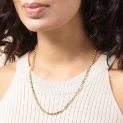 9ct Gold Plated Sterling Silver 3.5mm Anchor Chain -Fashion Accessories Store gold plated sterling silver anchor chain female model near vw tchygantr35 2000q6