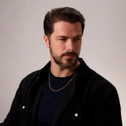 9ct Gold Plated Sterling Silver 3mm Anchor Chain -Fashion Accessories Store gold plated sterling silver anchor chain male model far view tchygantr30 2000q6