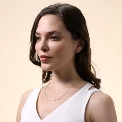 9ct Yellow Gold Plated 1.5mm Diamond Cut Ball Bead Chain Necklace -Fashion Accessories Store gold plated sterling silver ball bead chain female model far view tchygbddc15 2000q6