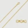 9ct Yellow Gold Plated Sterling Silver 2.6mm Belcher Chain