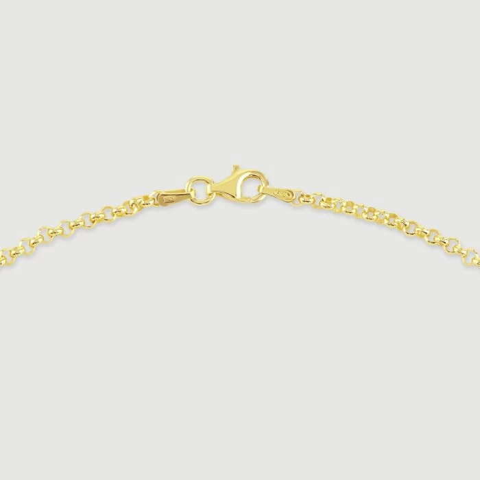 9ct Yellow Gold Plated Sterling Silver 2.6mm Belcher Chain 3 9ct Yellow Gold Plated Sterling Silver 2.6mm Belcher Chain - Image 3