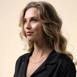 9ct Yellow Gold Plated Sterling Silver 2.3mm Belcher Chain 12 9ct Yellow Gold Plated Sterling Silver 2.3mm Belcher Chain -Fashion Accessories Store gold plated sterling silver belcher chain female model far view tchygbl23 2000q6