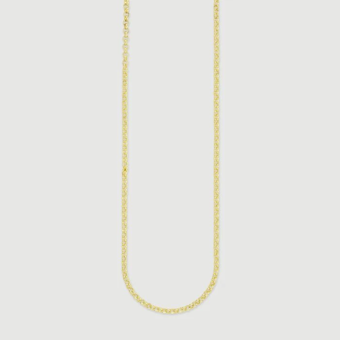 9ct Yellow Gold Plated Sterling Silver 2.3mm Belcher Chain 2 9ct Yellow Gold Plated Sterling Silver 2.3mm Belcher Chain - Image 2