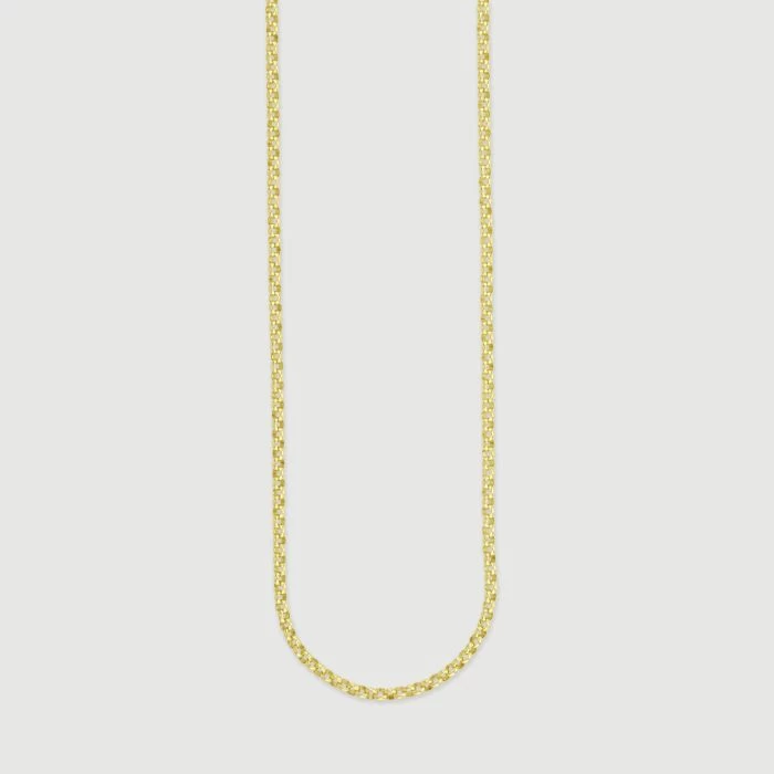 9ct Yellow Gold Plated Sterling Silver 2.6mm Belcher Chain 2 9ct Yellow Gold Plated Sterling Silver 2.6mm Belcher Chain - Image 2