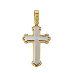 Gold Plated On Sterling Silver Budded Cross Pendant