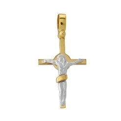 Gold Plated On Sterling Silver Celtic Crucifix Cross Pendant