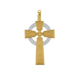 Gold Plated On Sterling Silver Celtic Cross Pendant