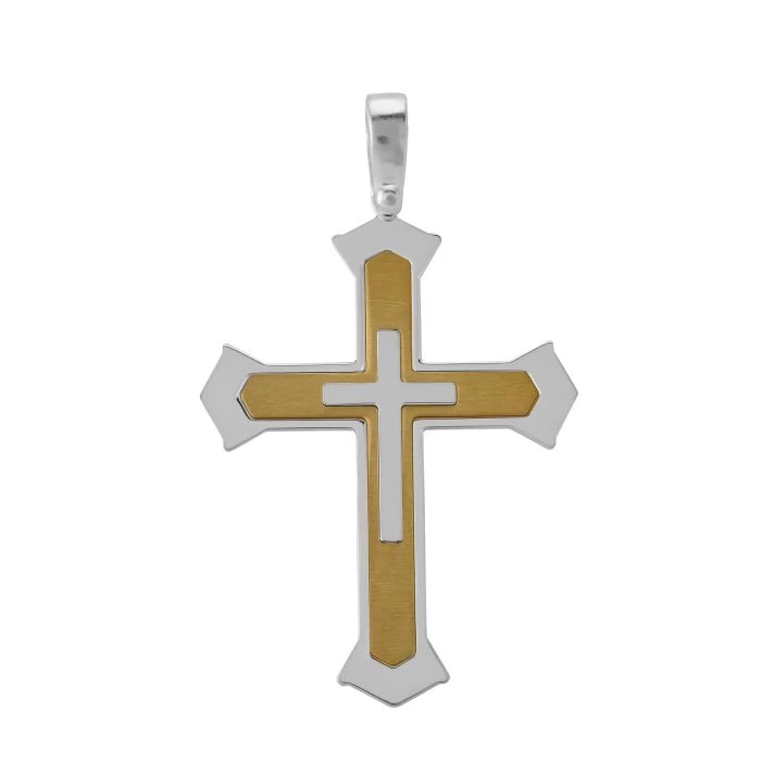 Gold Plated On Sterling Silver Cleche Cross Pendant 1 Gold Plated On Sterling Silver Cleche Cross Pendant