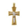 Gold Plated On Sterling Silver Byzantine Crucifix Cross Pendant