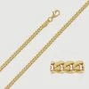 9ct Yellow Gold Plated Sterling Silver 3.5mm Diamond Cut Cuban Chain