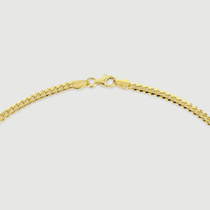 9ct Yellow Gold Plated Sterling Silver 3.5mm Diamond Cut Cuban Chain 3 9ct Yellow Gold Plated Sterling Silver 3.5mm Diamond Cut Cuban Chain - Image 3