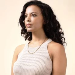 9ct Yellow Gold Plated Sterling Silver 4.2mm Diamond Cut Cuban Chain -Fashion Accessories Store gold plated sterling silver cuban chain female model far vw tchygcbn42 2000q6