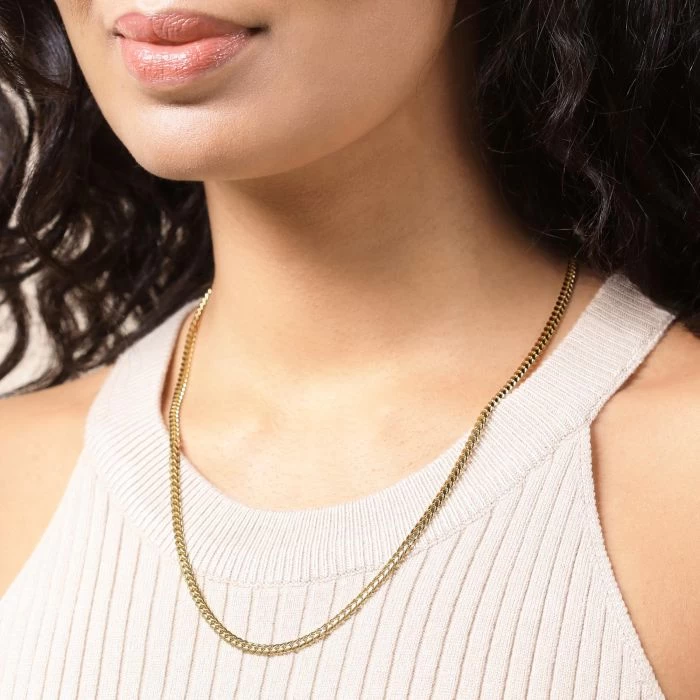 9ct Yellow Gold Plated Sterling Silver 3.5mm Diamond Cut Cuban Chain 7 9ct Yellow Gold Plated Sterling Silver 3.5mm Diamond Cut Cuban Chain - Image 7