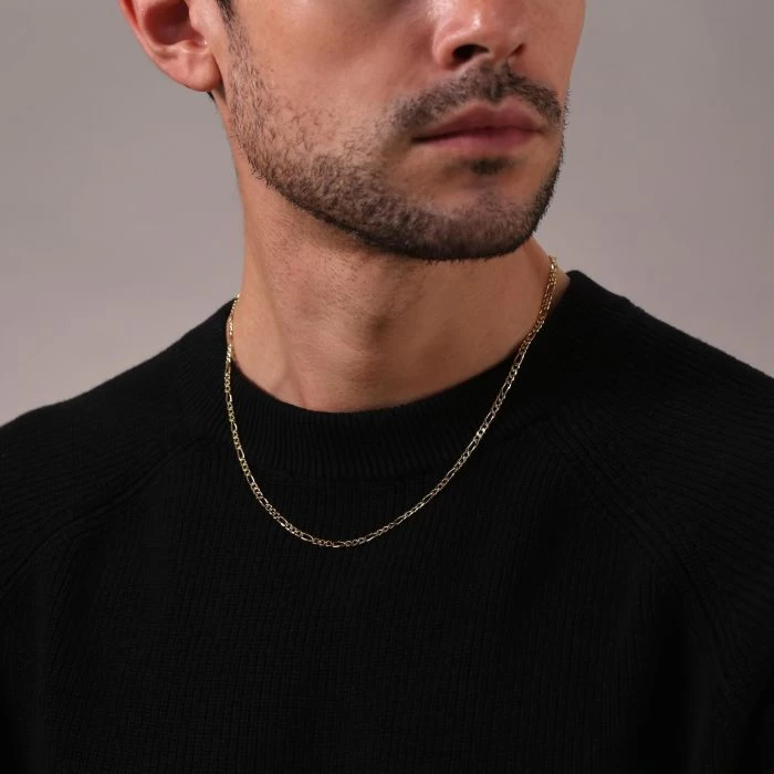 9ct Yellow Gold Plated 3mm Diamond Cut Figaro Chain Necklace 5 9ct Yellow Gold Plated 3mm Diamond Cut Figaro Chain Necklace - Image 5