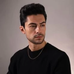 9ct Yellow Gold Plated 3mm Diamond Cut Figaro Chain Necklace 14 9ct Yellow Gold Plated 3mm Diamond Cut Figaro Chain Necklace -Fashion Accessories Store gold plated sterling silver figaro chain male model far view tchygfg3 2000q6