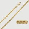 9ct Yellow Gold Plated Sterling Silver 2.5mm Franco Chain