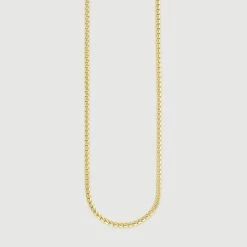 9ct Yellow Gold Plated Sterling Silver 2.5mm Franco Chain -Fashion Accessories Store gold plated sterling silver franco chain hanging grey tchygfro25 2000q6