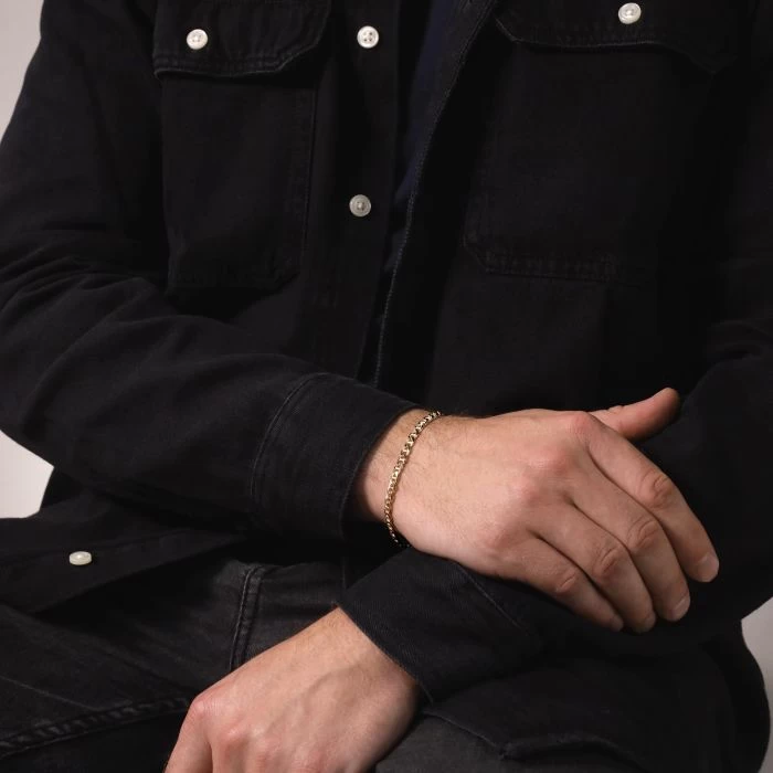 9ct Gold Plated Sterling Silver 4.6mm Diamond Cut Marina Bracelet 4 9ct Gold Plated Sterling Silver 4.6mm Diamond Cut Marina Bracelet - Image 4