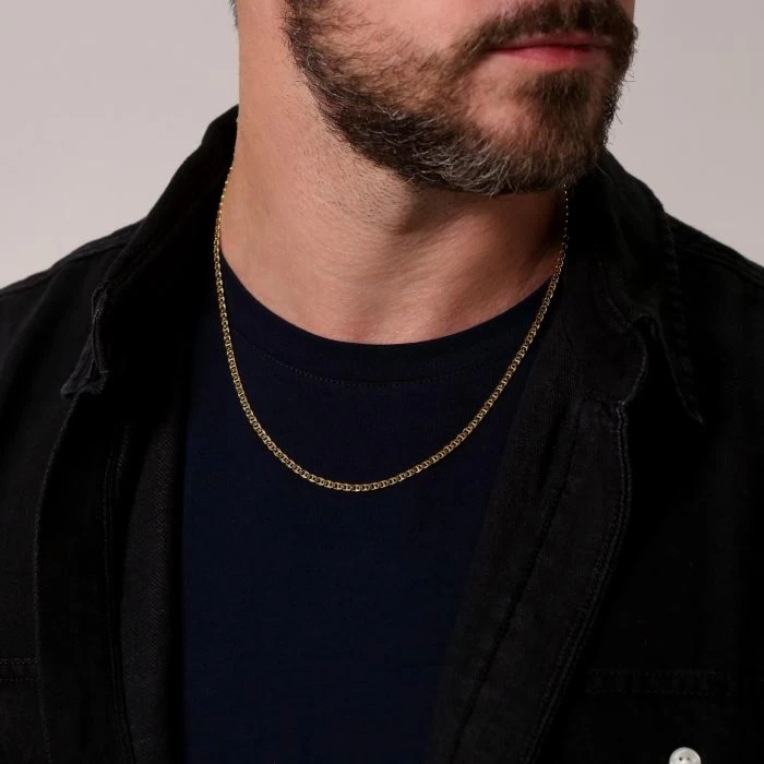 9ct Yellow Gold Plated Sterling Silver 3.1mm Diamond Cut Marina Chain 5 9ct Yellow Gold Plated Sterling Silver 3.1mm Diamond Cut Marina Chain - Image 5