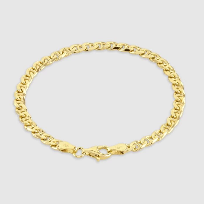 9ct Gold Plated Sterling Silver 4.6mm Diamond Cut Marina Bracelet 2 9ct Gold Plated Sterling Silver 4.6mm Diamond Cut Marina Bracelet - Image 2