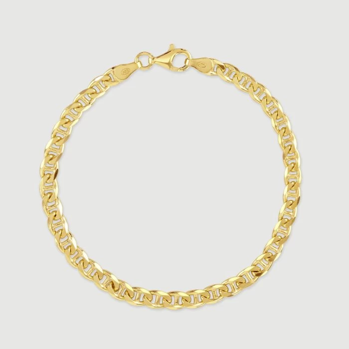 9ct Gold Plated Sterling Silver 4.6mm Diamond Cut Marina Bracelet 1 9ct Gold Plated Sterling Silver 4.6mm Diamond Cut Marina Bracelet