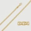9ct Yellow Gold Plated Sterling Silver 3.1mm Diamond Cut Marina Chain