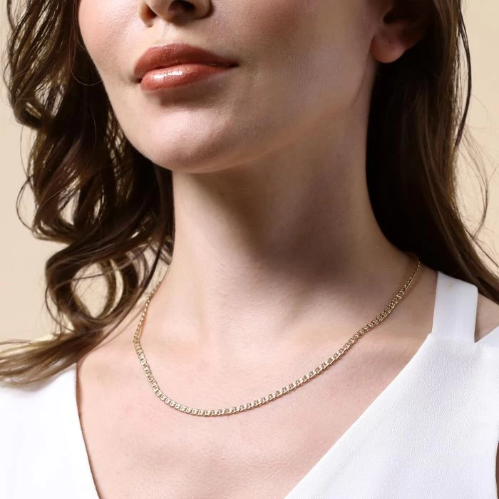 9ct Yellow Gold Plated Sterling Silver 3.1mm Diamond Cut Marina Chain 7 9ct Yellow Gold Plated Sterling Silver 3.1mm Diamond Cut Marina Chain - Image 7