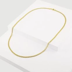 9ct Yellow Gold Plated Sterling Silver 3.1mm Diamond Cut Marina Chain 12 9ct Yellow Gold Plated Sterling Silver 3.1mm Diamond Cut Marina Chain -Fashion Accessories Store gold plated sterling silver mariner chain whole view grey tchygma31 2000q6