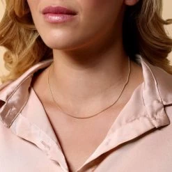 9ct Yellow Gold Plated 1.2mm Popcorn Chain Necklace -Fashion Accessories Store gold plated sterling silver popcorn chain female model close view tchygpo12 2000q6