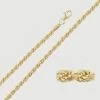 9ct Yellow Gold Plated Sterling Silver 2.8mm Diamond Cut Rope Chain