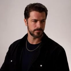 9ct Yellow Gold Plated Sterling Silver 3.3mm Diamond Cut Rope Chain -Fashion Accessories Store gold plated sterling silver rope chain male model far view tchygro33 2000q6