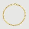 9ct Gold Plated Sterling Silver 3.7mm Rounded Box Bracelet