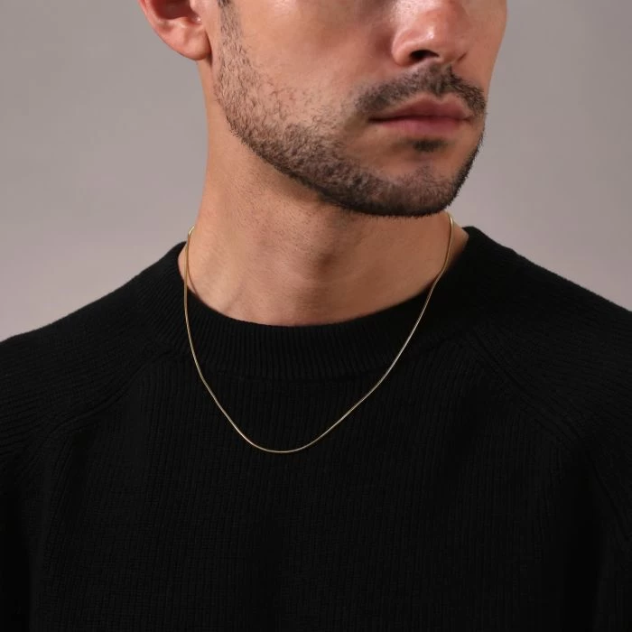 9ct Yellow Gold Plated 1.4mm Snake Chain Necklace 6 9ct Yellow Gold Plated 1.4mm Snake Chain Necklace - Image 6